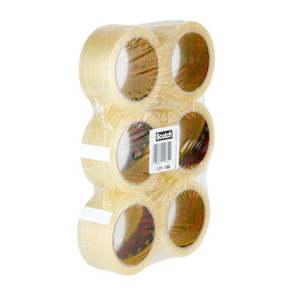 Pakketape 50mm x 66 m. klar 3M 6 pk.