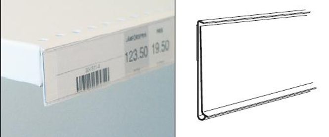 Hovedbilde Hyllekantlist for plane underlag 39x885mm transp. ...