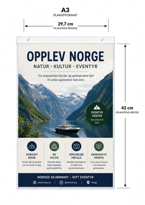 Hovedbilde Plastlomme A3 fritthengende 10 stk.