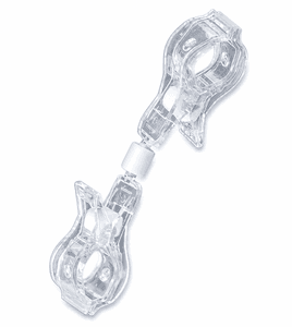 Dobbel stor skiltklype – transparent