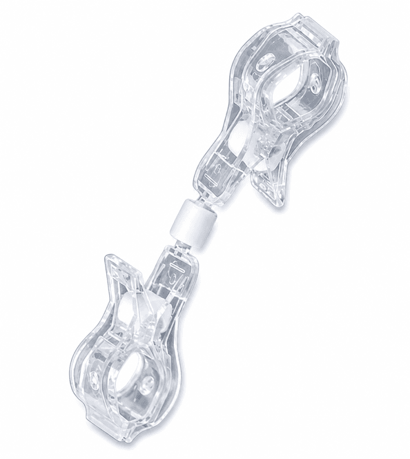 Hovedbilde Dobbel stor skiltklype – transparent