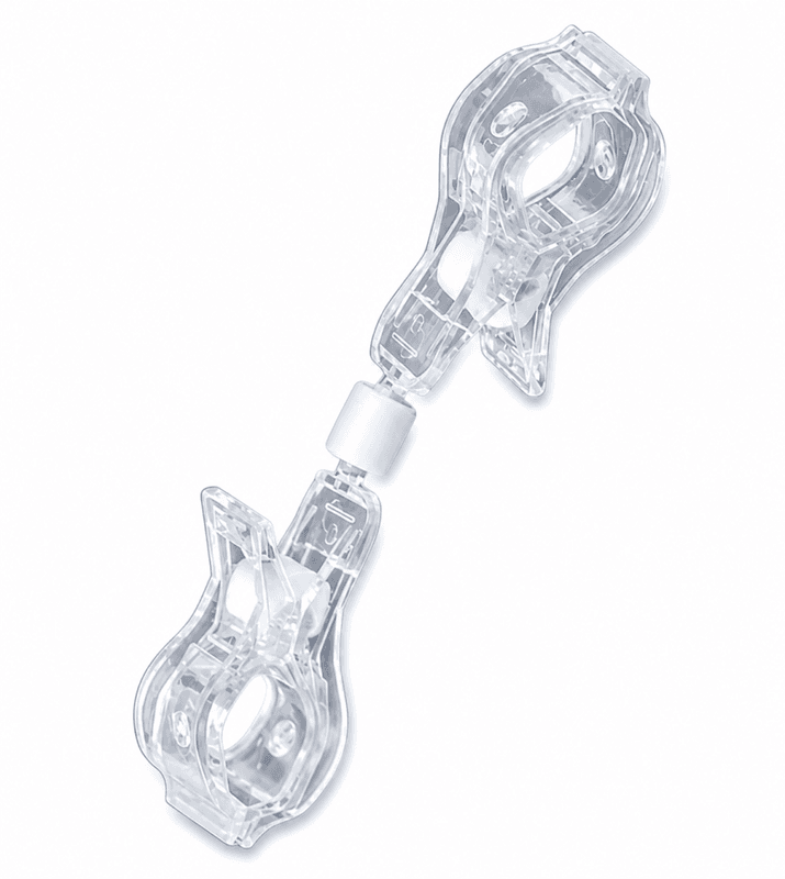 Dobbel stor skiltklype – transparent