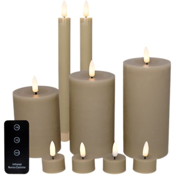 Hovedbilde Blokklys LED 10 deler sand