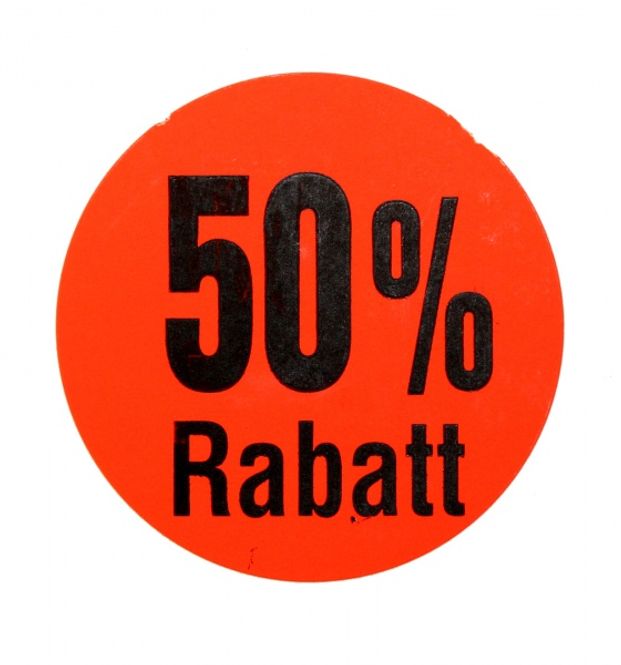 Hovedbilde Etikett 50% rabatt Ø=29mm 1000 stk.