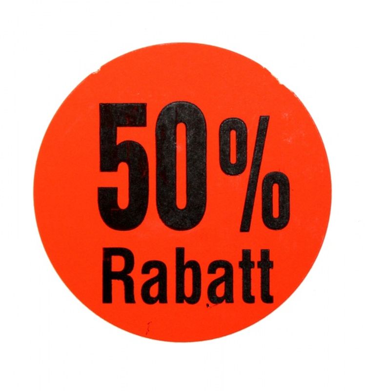 Etikett 50% rabatt Ø=29mm 1000 stk.