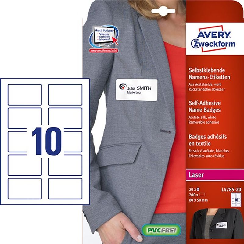 Navneskilt selvklebende 80x50 (200)
