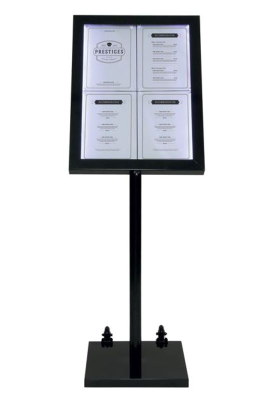 Menystativ 4xA4 LED sort