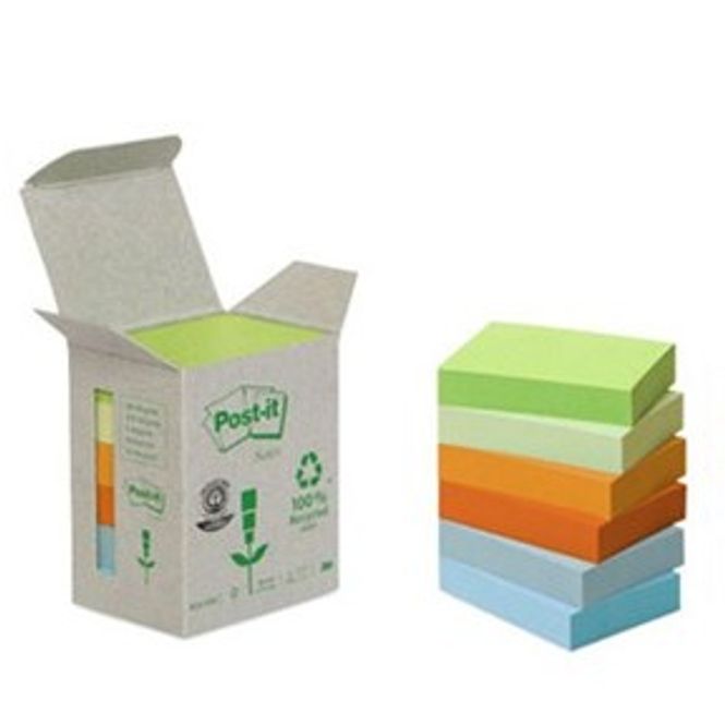 Hovedbilde Post-it Klistrelapper 38x51 recycled ass.  