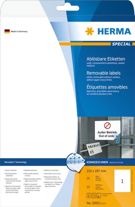 Hovedbilde Etiketter Movables 63,5x38,1 Herma 2100 stk.
