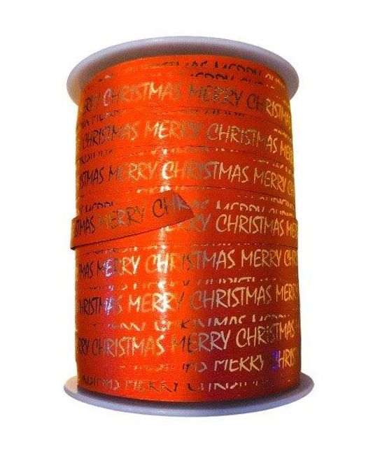 Hovedbilde Gavebånd rød metall Merry Christmas 10mm x 250 ...