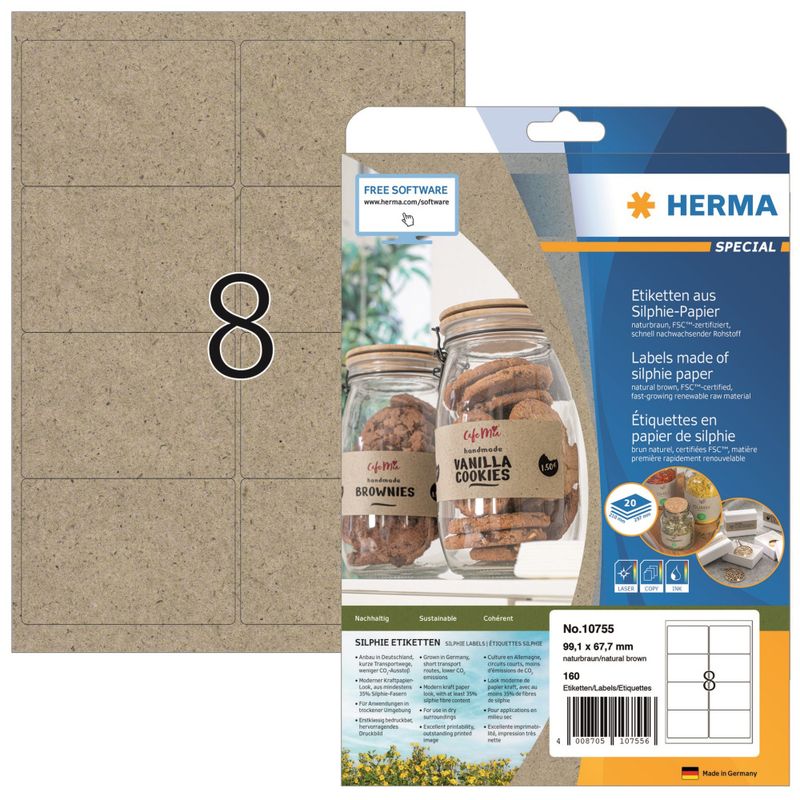 Etikett 99,1x67,7 kraftpapir (160) Herma