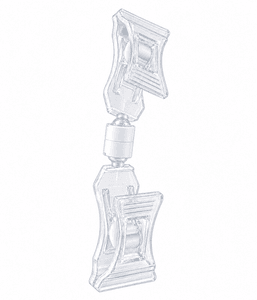 Dobbel liten skiltklype – transparent
