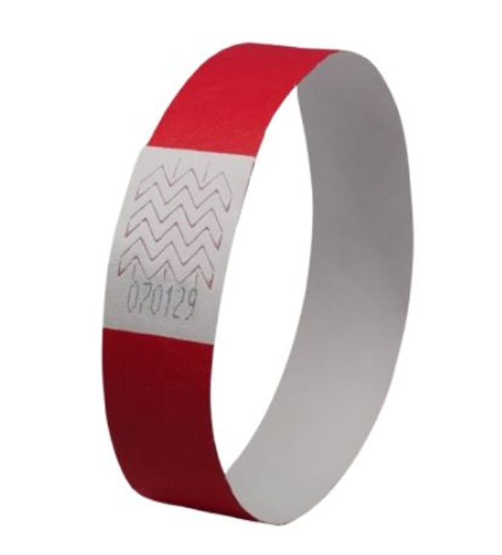 Festivalarmbånd rød Tyvek 500 stk.