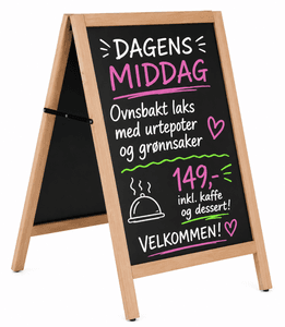 Gatebukk 68x104cm magnetisk lyst treverk