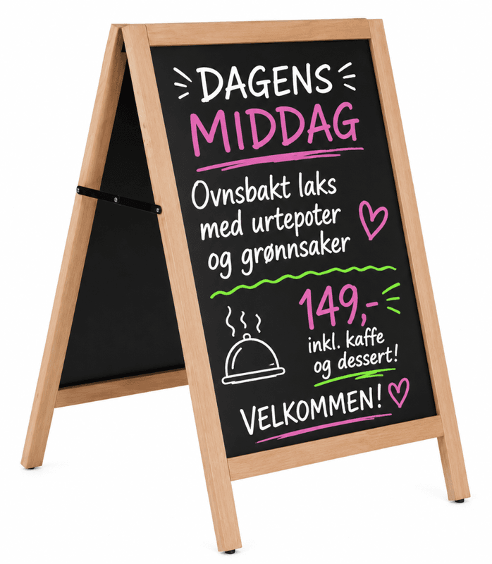 Gatebukk 68x104cm magnetisk lyst treverk