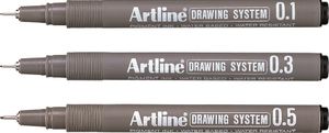 Hovedbilde Artline Fineliner 230/3W1 Sort 3/e 3-pk