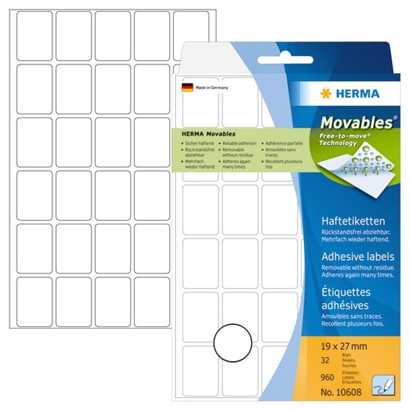 Etiketter Movables 19x27mm Herma 1792 stk.