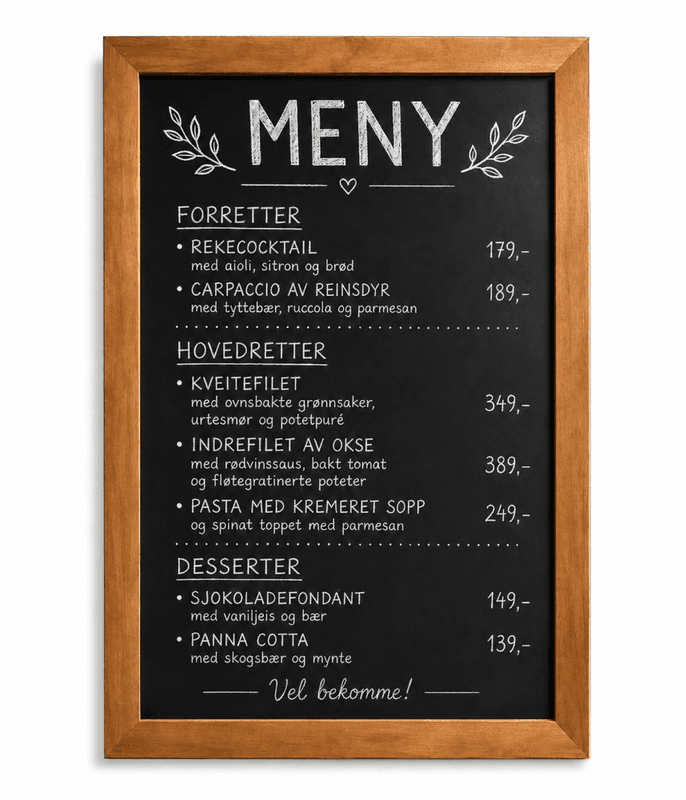 Menytavle 70x90 cm teak
