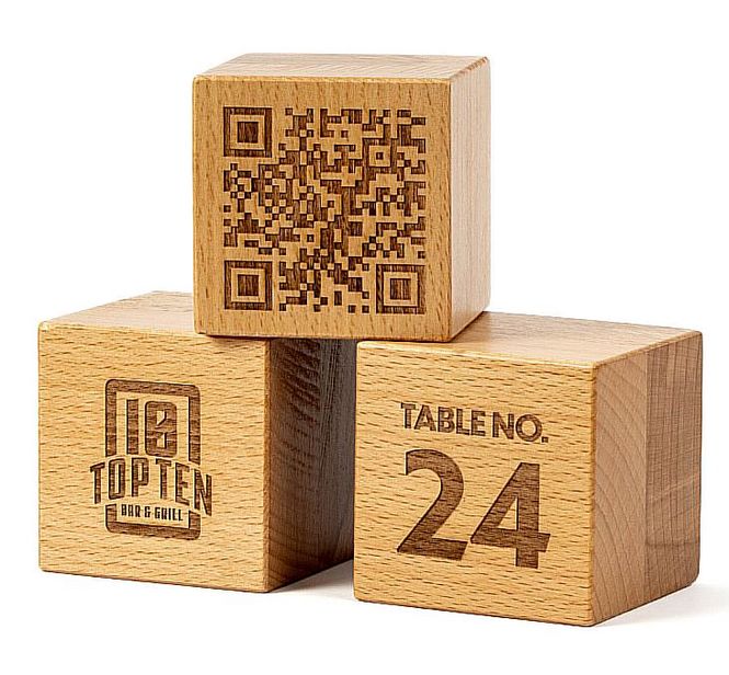 Hovedbilde Bordnummer med QR kode. 6x6cm 10 stk.