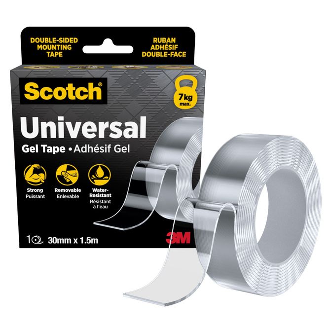 Hovedbilde Tape dobbeltsidig transparent gel 30mm x 1,5m 