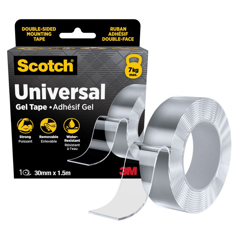 Tape dobbeltsidig transparent gel 30mm x 1,5m 