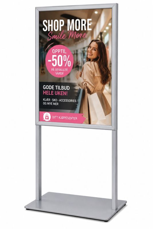 Dobbeltsidig plakatstativ 70 × 100 cm