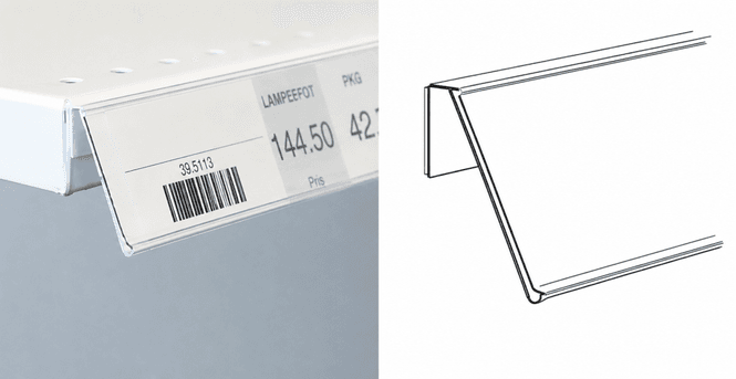 Hovedbilde Hyllekantlist vinklet for plane underlag 39x885mm ...