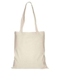 Hovedbilde Bomullspose 38x42cm natur lange h&aring;ndtak