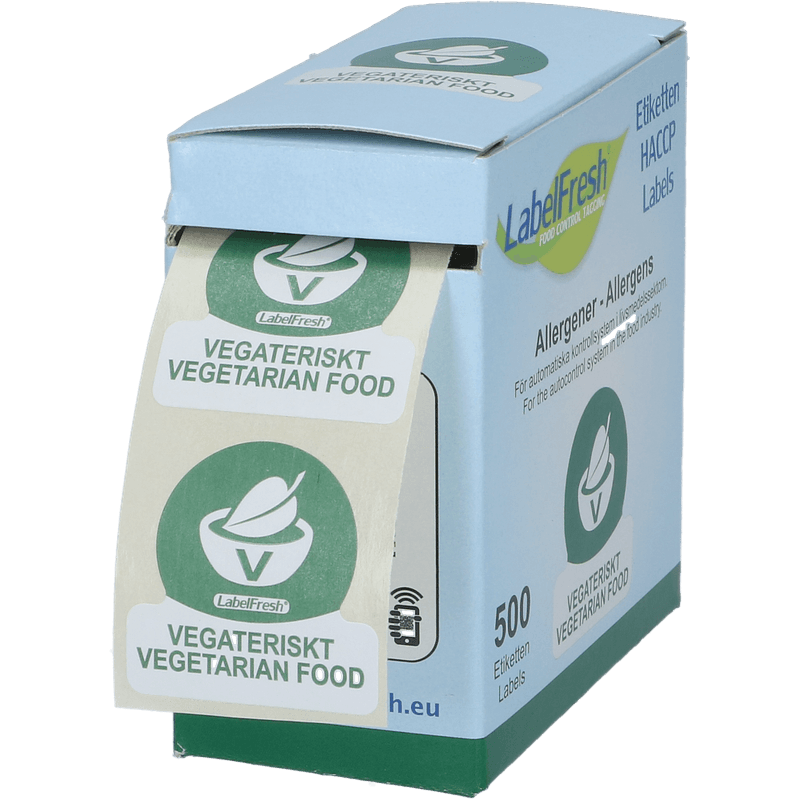 ETIKETT VEGETARISK 30X30MM 500 stk.