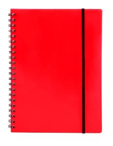 Hovedbilde Notatbok A5 med strikk r&oslash;d