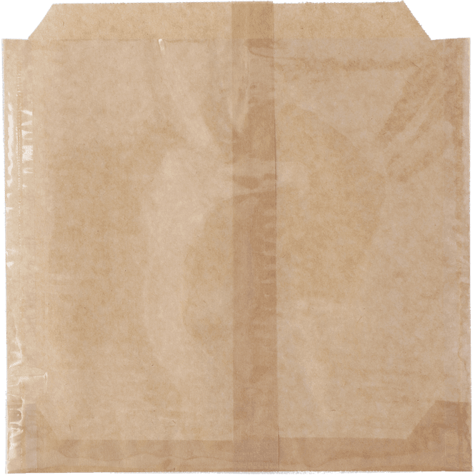 Hovedbilde Papirpose med vindu 21x21cm brun 1000 stk