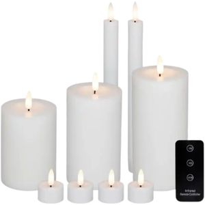 Blokklys LED 10 deler hvit