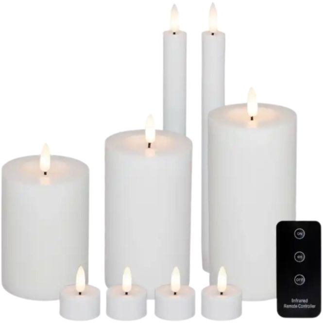 Hovedbilde Blokklys LED 10 deler hvit